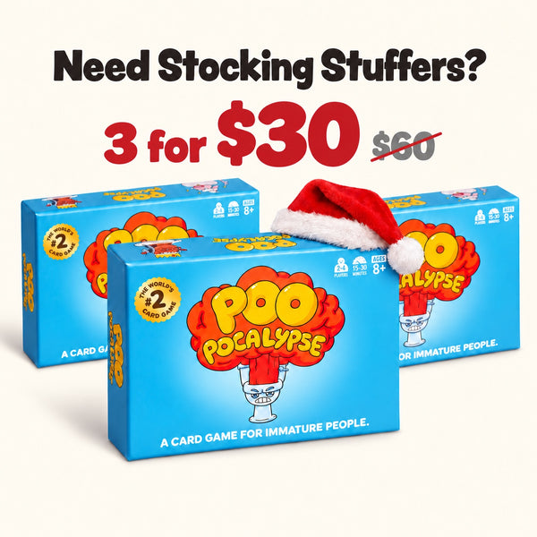 Three Poo Pocalypse games for $30 with a Santa hat